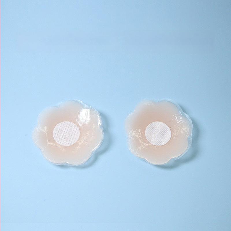 Силиконови невидими лепенки за бюст, ултра тънки, прозрачни, форма осемлистни цветя