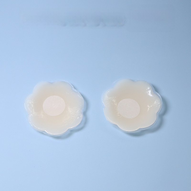 Силиконови невидими лепенки за бюст, ултра тънки, прозрачни, форма осемлистни цветя