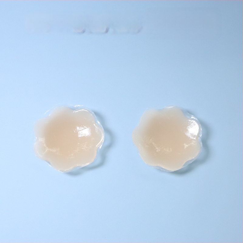 Силиконови невидими лепенки за бюст, ултра тънки, прозрачни, форма осемлистни цветя