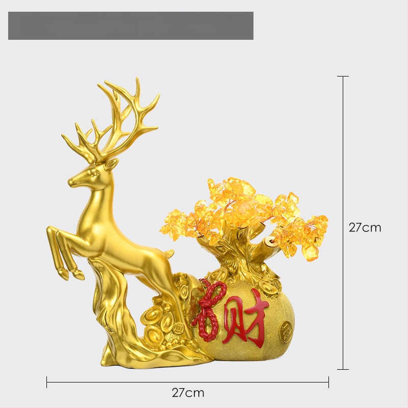 Figūra iš dervos su smėlio paveikslu elniui – dekoras svetainei, TV spintai ir įėjimo zonai – Naujasis Kinų stilius, be pritaikymo