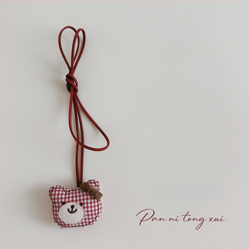 Bērnu kaklarota - rokām darināta, kokvilnas materiāls, karikatūras figūriņa ar 11 cm pagarināšanas ķēdi