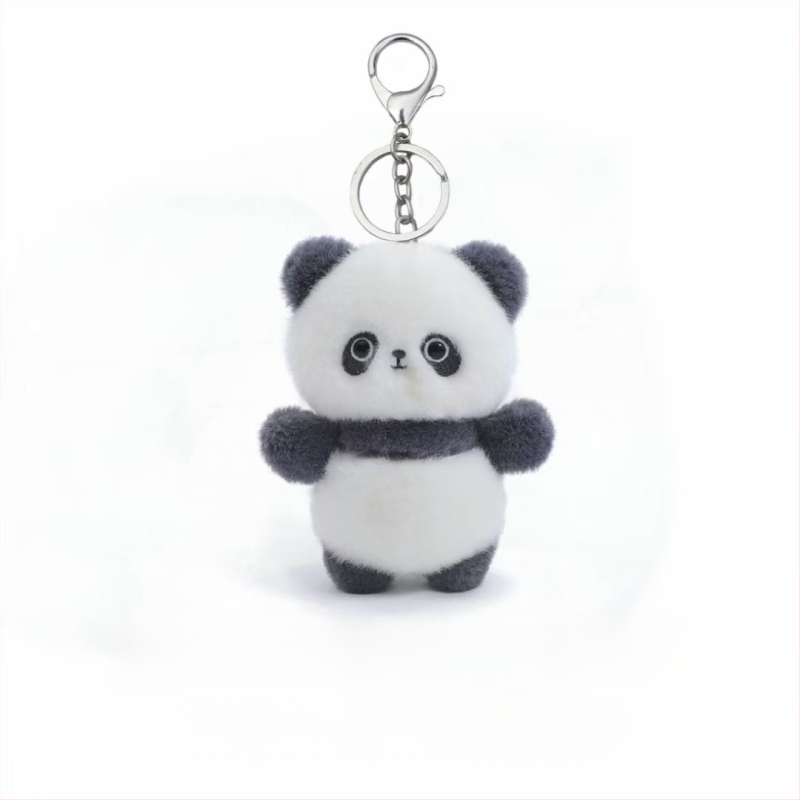 Panda λούτρινο κουκλάκι για σακίδιο και μπρελόκ — κοντό βελούδινο ύφασμα, γέμισμα PP βαμβάκι, συσκευασμένο σε διχτυωτή θήκη, κατάλληλο για 7–14 ετών