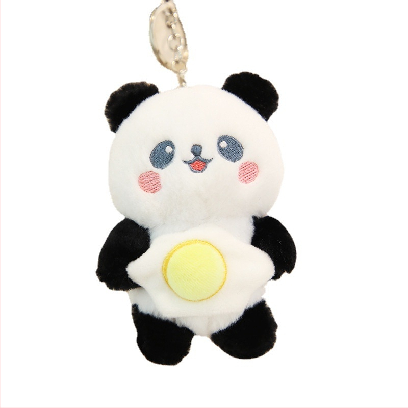Panda λούτρινο κουκλάκι για σακίδιο και μπρελόκ — κοντό βελούδινο ύφασμα, γέμισμα PP βαμβάκι, συσκευασμένο σε διχτυωτή θήκη, κατάλληλο για 7–14 ετών