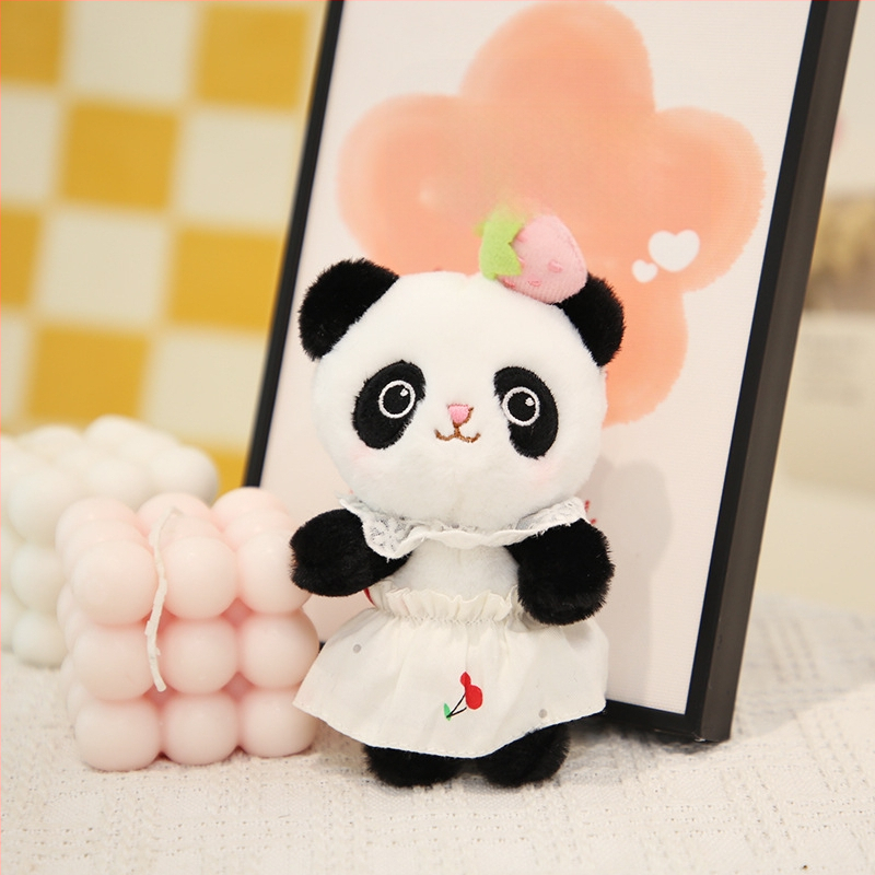 Panda λούτρινο κουκλάκι για σακίδιο και μπρελόκ — κοντό βελούδινο ύφασμα, γέμισμα PP βαμβάκι, συσκευασμένο σε διχτυωτή θήκη, κατάλληλο για 7–14 ετών
