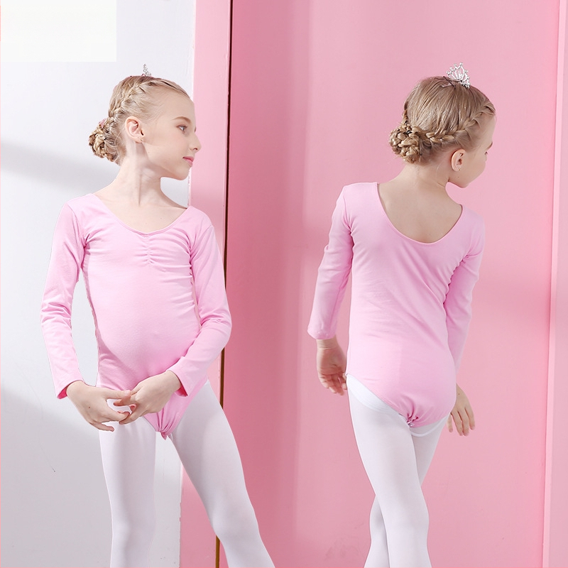 Vaikų šokių vasariniai drabužiai mergaitėms – medvilniniai viengabaliai drabužiai, trumpomis rankovėmis, baleto ir gimnastikos treniruotėms, amžius 3–8 metai