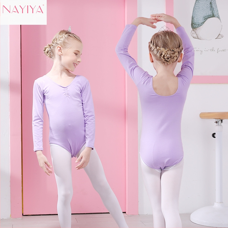 Vaikų šokių vasariniai drabužiai mergaitėms – medvilniniai viengabaliai drabužiai, trumpomis rankovėmis, baleto ir gimnastikos treniruotėms, amžius 3–8 metai