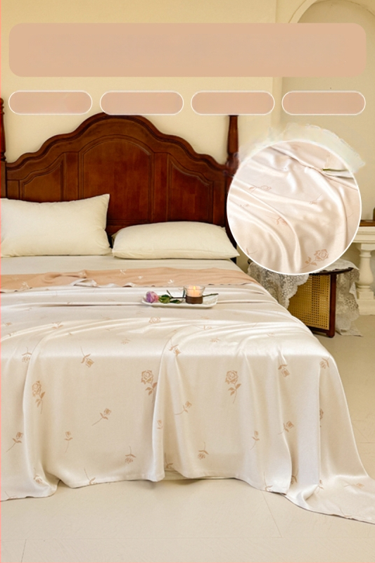 Ljetni pokrivač od bambusovih vlakana, hladenje, s prugastim uzorkom, 50/50 mješavina regenerirane celuloze, 1,1–1,5 kg, reaktivno bojanje