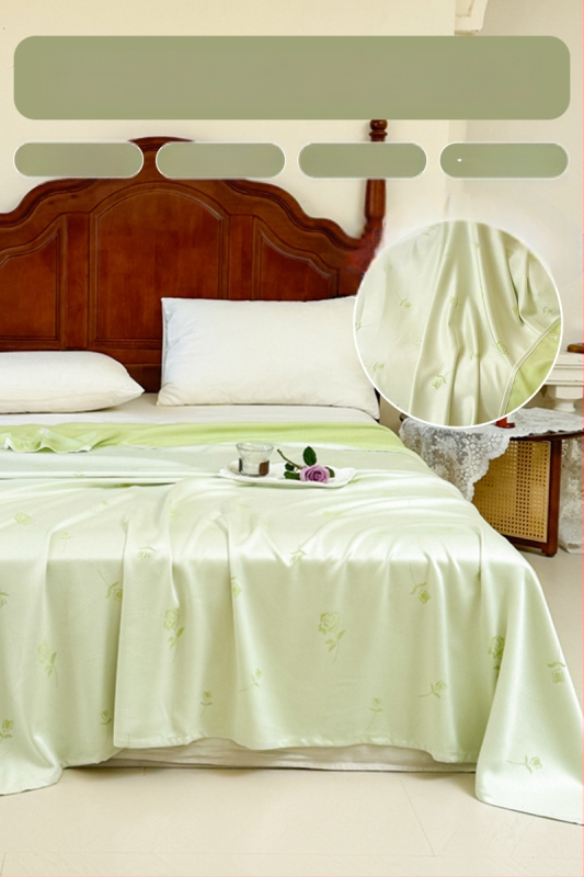 Ljetni pokrivač od bambusovih vlakana, hladenje, s prugastim uzorkom, 50/50 mješavina regenerirane celuloze, 1,1–1,5 kg, reaktivno bojanje