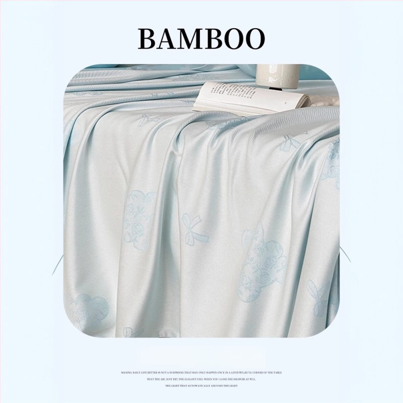 Ljetni pokrivač od bambusovih vlakana, hladenje, s prugastim uzorkom, 50/50 mješavina regenerirane celuloze, 1,1–1,5 kg, reaktivno bojanje