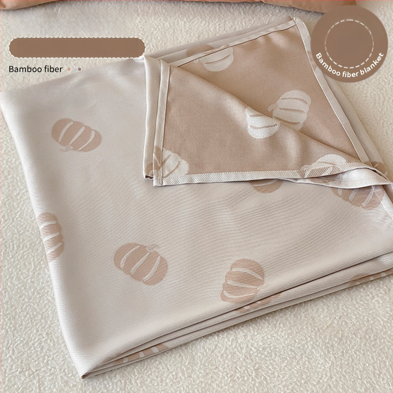 Ljetni pokrivač od bambusovih vlakana, hladenje, s prugastim uzorkom, 50/50 mješavina regenerirane celuloze, 1,1–1,5 kg, reaktivno bojanje