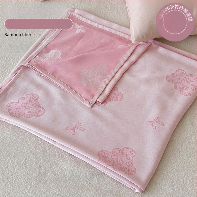 Ljetni pokrivač od bambusovih vlakana, hladenje, s prugastim uzorkom, 50/50 mješavina regenerirane celuloze, 1,1–1,5 kg, reaktivno bojanje