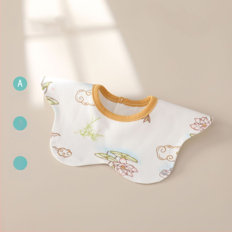 Naujagimių seilinukas su 360° pasukimu, dviejų sluoksnių iš šukuotos medvilnės, atsparus vandeniui, unisex, tinkamas 0–12 mėnesių