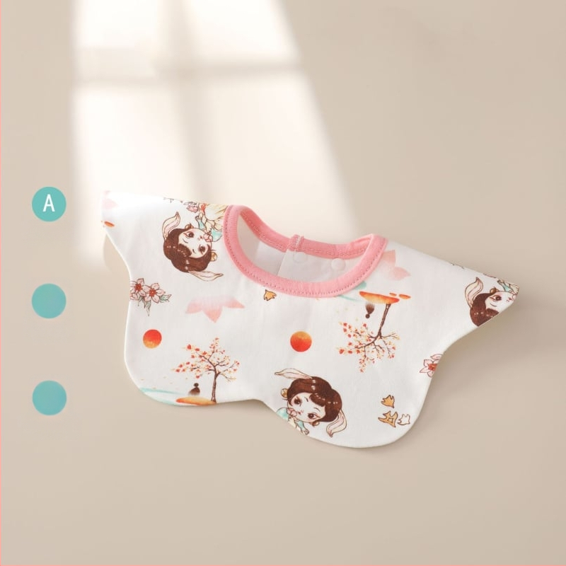 Naujagimių seilinukas su 360° pasukimu, dviejų sluoksnių iš šukuotos medvilnės, atsparus vandeniui, unisex, tinkamas 0–12 mėnesių