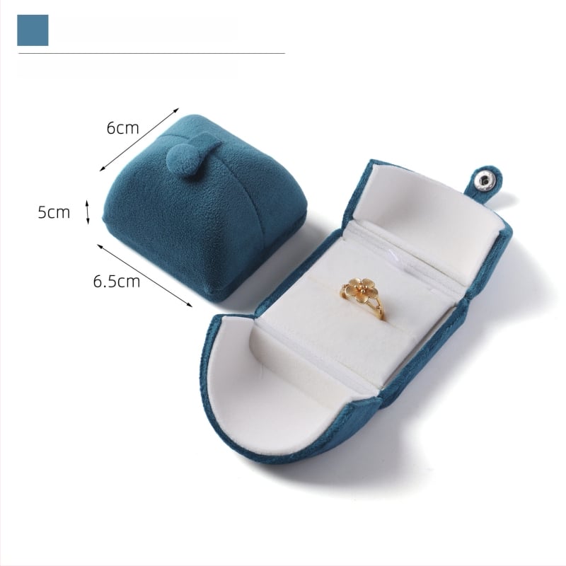 Velvētā divkārši atveramā gredzenukaste, juvelierizstrādājumu iepakojums, plastmasas iekšpuse ar flaneli, Ruibang