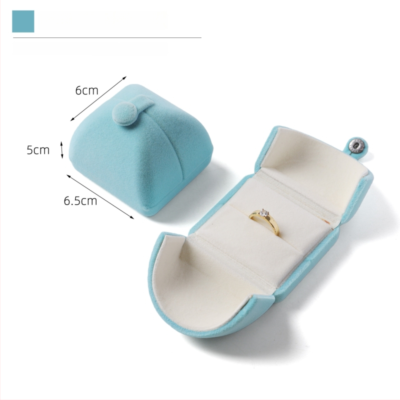 Velvētā divkārši atveramā gredzenukaste, juvelierizstrādājumu iepakojums, plastmasas iekšpuse ar flaneli, Ruibang