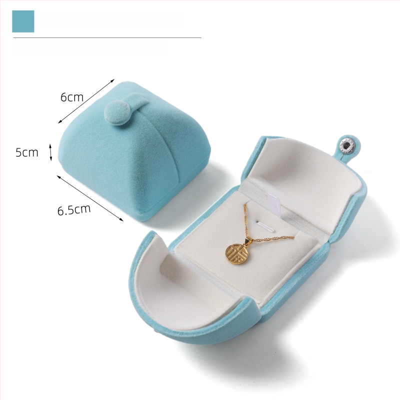 Velvētā divkārši atveramā gredzenukaste, juvelierizstrādājumu iepakojums, plastmasas iekšpuse ar flaneli, Ruibang