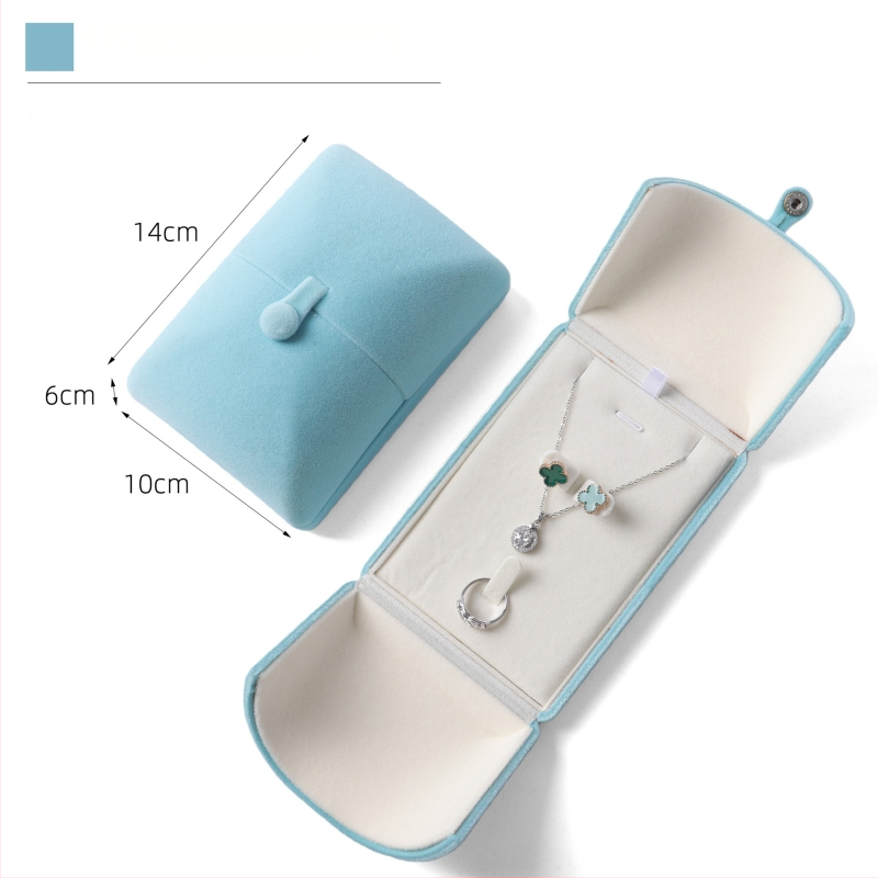 Velvētā divkārši atveramā gredzenukaste, juvelierizstrādājumu iepakojums, plastmasas iekšpuse ar flaneli, Ruibang