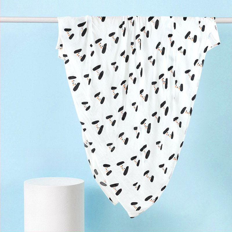 Kūdikio susiuvimo skraistė iš bambuko pluošto ir medvilnės, vasariška lengva, 70% bambuko, 30% medvilnės, karikatūrinis raštas, tinkama kūdikiams ir 1–3 metų vaikams