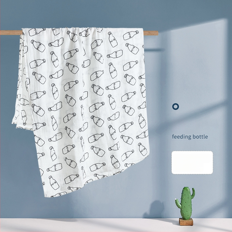 Kūdikio susiuvimo skraistė iš bambuko pluošto ir medvilnės, vasariška lengva, 70% bambuko, 30% medvilnės, karikatūrinis raštas, tinkama kūdikiams ir 1–3 metų vaikams