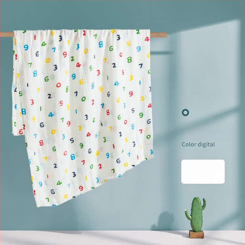 Kūdikio susiuvimo skraistė iš bambuko pluošto ir medvilnės, vasariška lengva, 70% bambuko, 30% medvilnės, karikatūrinis raštas, tinkama kūdikiams ir 1–3 metų vaikams