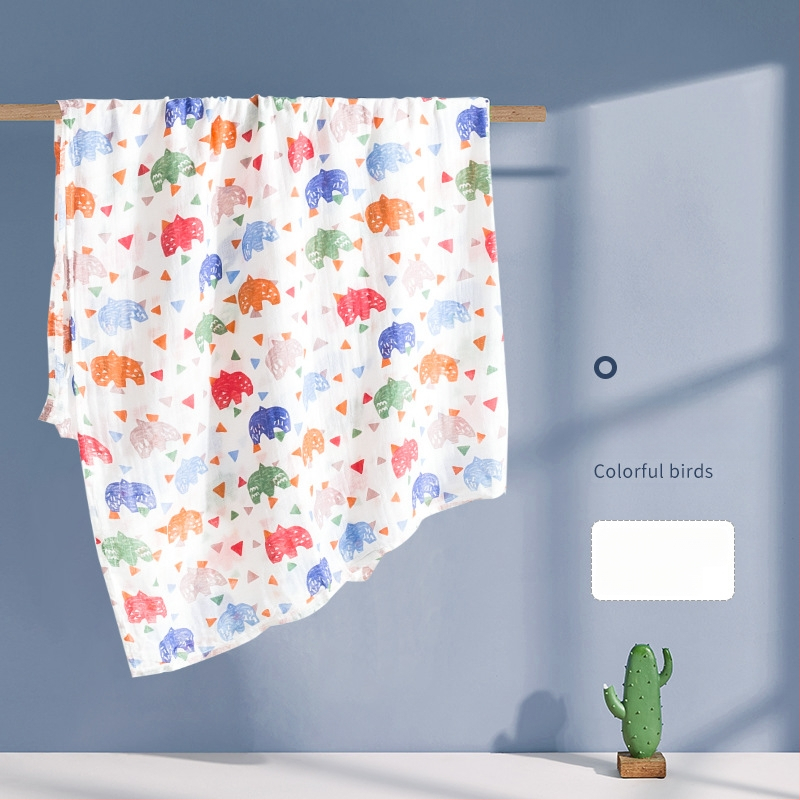 Kūdikio susiuvimo skraistė iš bambuko pluošto ir medvilnės, vasariška lengva, 70% bambuko, 30% medvilnės, karikatūrinis raštas, tinkama kūdikiams ir 1–3 metų vaikams