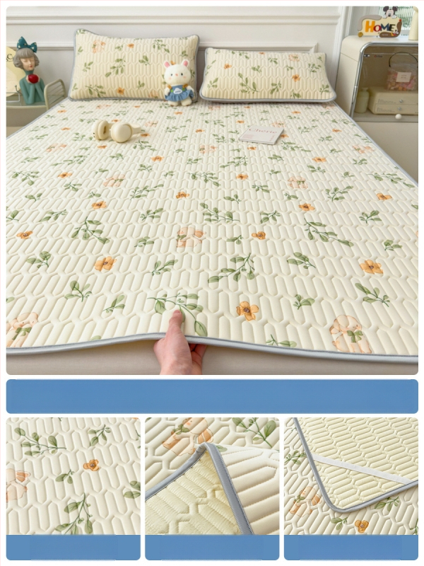 Trys dalys latekso vėsinimo matų komplektas lovai, sintetinis lateksas, latekso kiekis 80–90%, spaudinė audinys, šiuolaikiškas minimalistinis stilius, kodas 030123