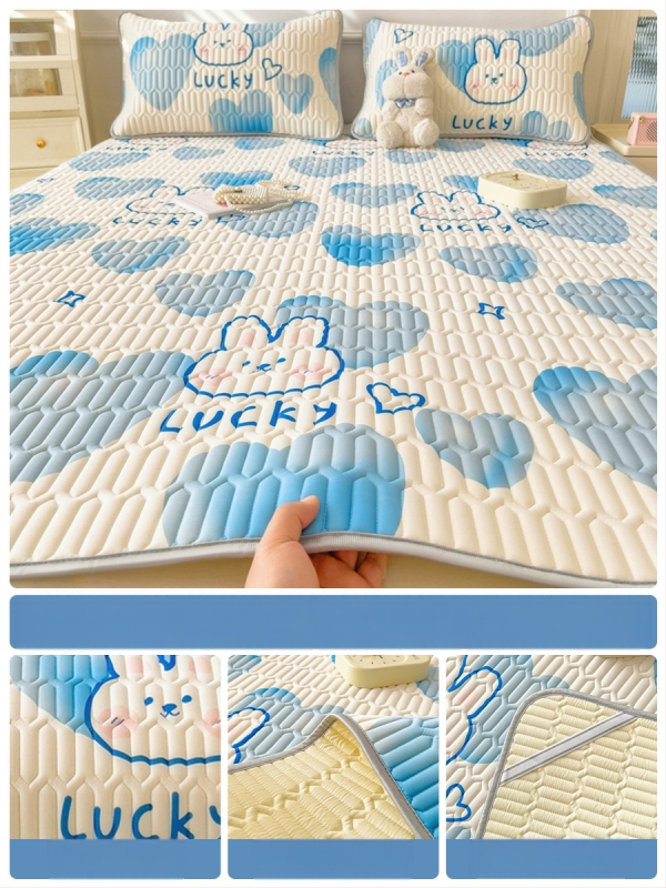 Trys dalys latekso vėsinimo matų komplektas lovai, sintetinis lateksas, latekso kiekis 80–90%, spaudinė audinys, šiuolaikiškas minimalistinis stilius, kodas 030123