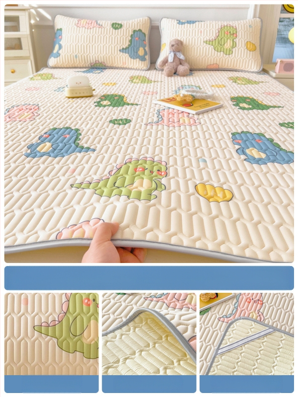 Trys dalys latekso vėsinimo matų komplektas lovai, sintetinis lateksas, latekso kiekis 80–90%, spaudinė audinys, šiuolaikiškas minimalistinis stilius, kodas 030123