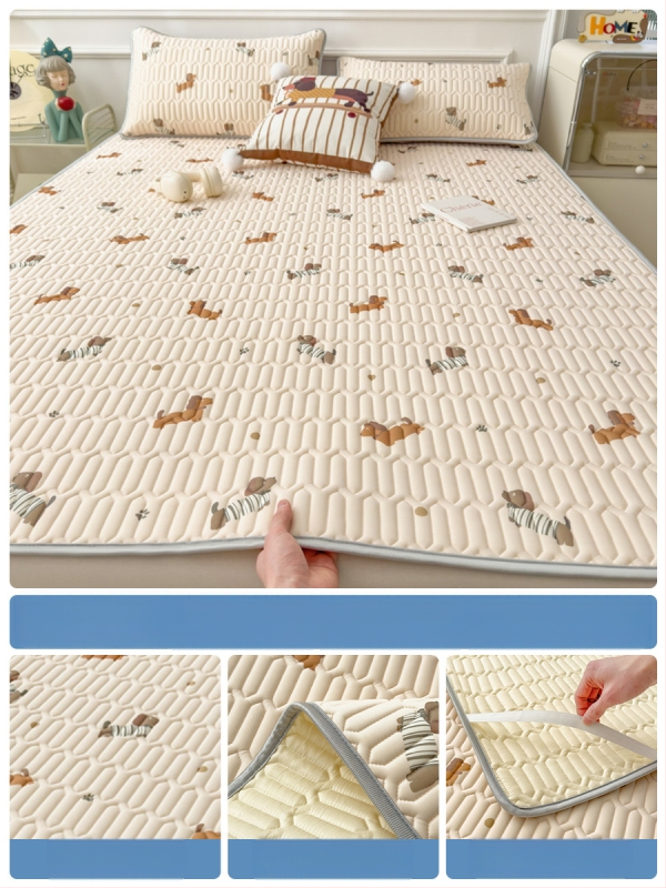 Trys dalys latekso vėsinimo matų komplektas lovai, sintetinis lateksas, latekso kiekis 80–90%, spaudinė audinys, šiuolaikiškas minimalistinis stilius, kodas 030123