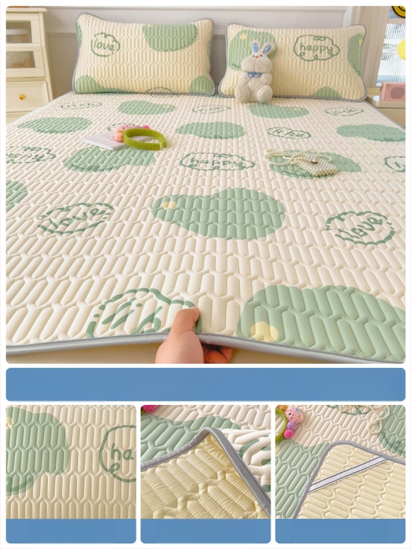 Trys dalys latekso vėsinimo matų komplektas lovai, sintetinis lateksas, latekso kiekis 80–90%, spaudinė audinys, šiuolaikiškas minimalistinis stilius, kodas 030123