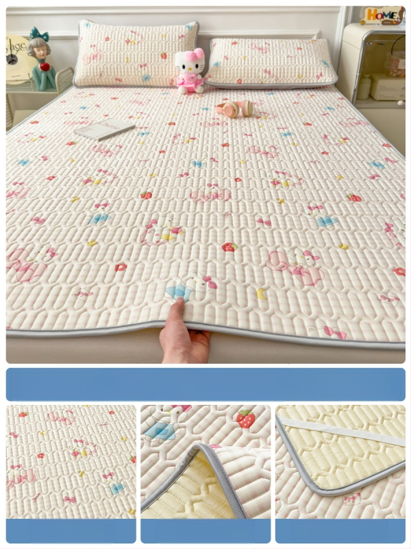 Trys dalys latekso vėsinimo matų komplektas lovai, sintetinis lateksas, latekso kiekis 80–90%, spaudinė audinys, šiuolaikiškas minimalistinis stilius, kodas 030123