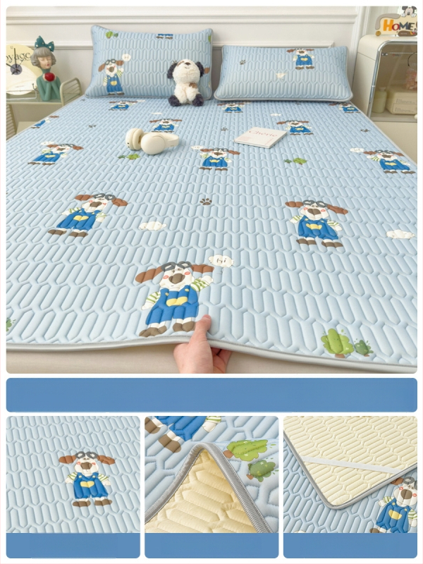 Trys dalys latekso vėsinimo matų komplektas lovai, sintetinis lateksas, latekso kiekis 80–90%, spaudinė audinys, šiuolaikiškas minimalistinis stilius, kodas 030123