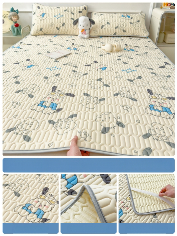 Trys dalys latekso vėsinimo matų komplektas lovai, sintetinis lateksas, latekso kiekis 80–90%, spaudinė audinys, šiuolaikiškas minimalistinis stilius, kodas 030123