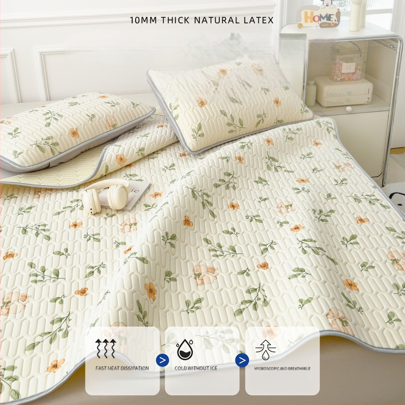 Trys dalys latekso vėsinimo matų komplektas lovai, sintetinis lateksas, latekso kiekis 80–90%, spaudinė audinys, šiuolaikiškas minimalistinis stilius, kodas 030123