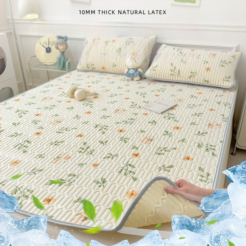 Trys dalys latekso vėsinimo matų komplektas lovai, sintetinis lateksas, latekso kiekis 80–90%, spaudinė audinys, šiuolaikiškas minimalistinis stilius, kodas 030123