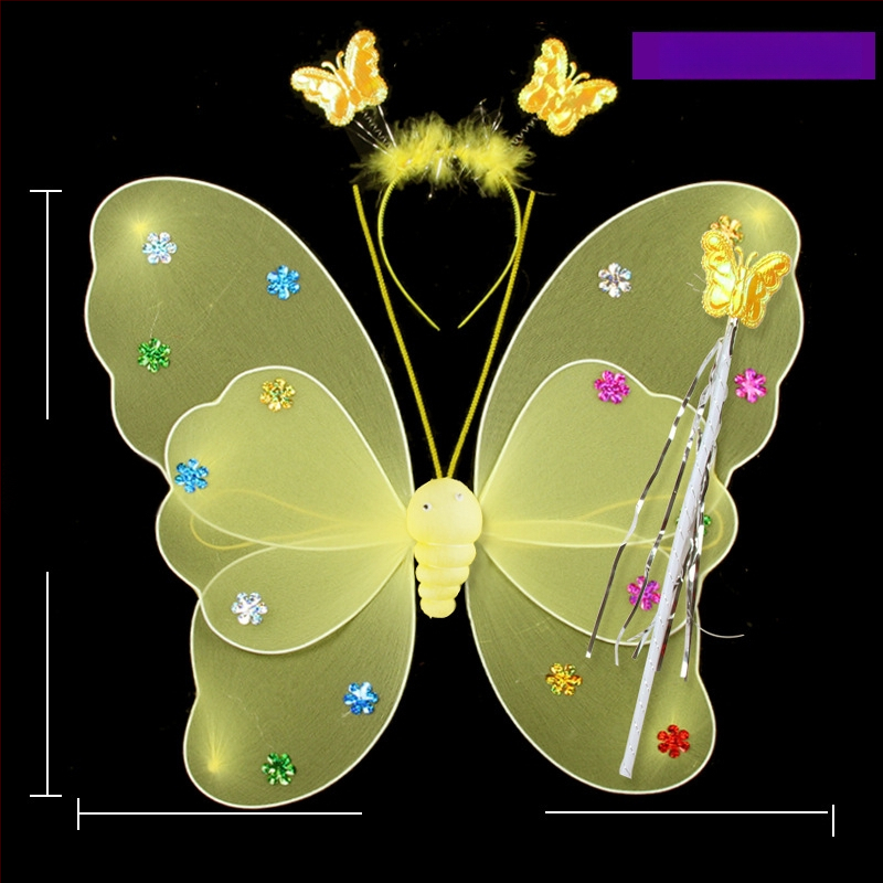 Shicai Eņģeļu spārni – sietveida materiāls, daļēji roku un daļēji mehāniska ražošana, rekvizīts grimām un apģērbam
