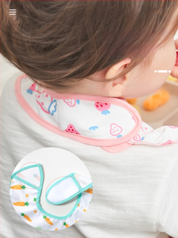 Kūdikių seilinukas – vandeniui atsparus, maisto kokybės silikonas, poliesterio audinys, karikatūrų raštas, tinkamas kūdikiams ir mažiems vaikams (0–3 metų)