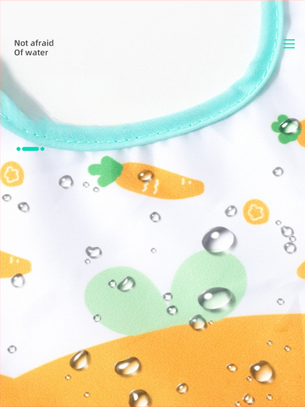 Kūdikių seilinukas – vandeniui atsparus, maisto kokybės silikonas, poliesterio audinys, karikatūrų raštas, tinkamas kūdikiams ir mažiems vaikams (0–3 metų)
