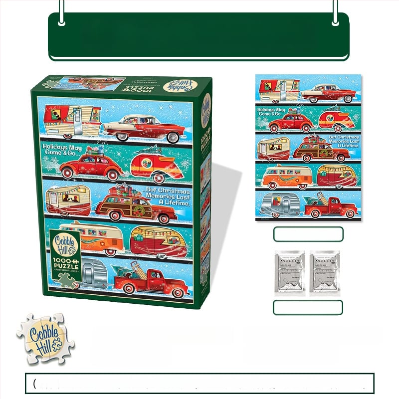 3D puzle — papīra sastāvs, izcelsme ASV, 14+ vecumam, burti ilustrācijas, dēļi