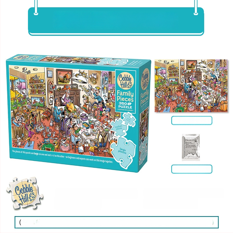 3D puzle — papīra sastāvs, izcelsme ASV, 14+ vecumam, burti ilustrācijas, dēļi