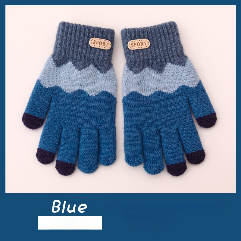 Bērnu ziemas adīti cimdi ar korejiešu stilu, universāli (vecums 5-12)