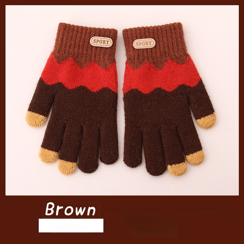 Bērnu ziemas adīti cimdi ar korejiešu stilu, universāli (vecums 5-12)