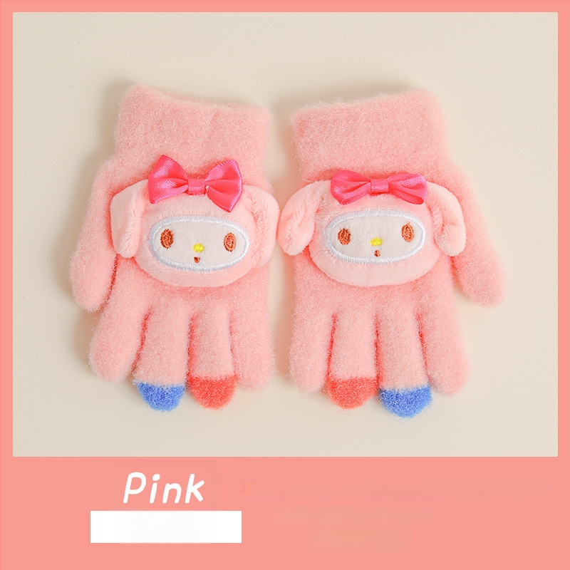 Bērnu ziemas adīti cimdi ar korejiešu stilu, universāli (vecums 5-12)