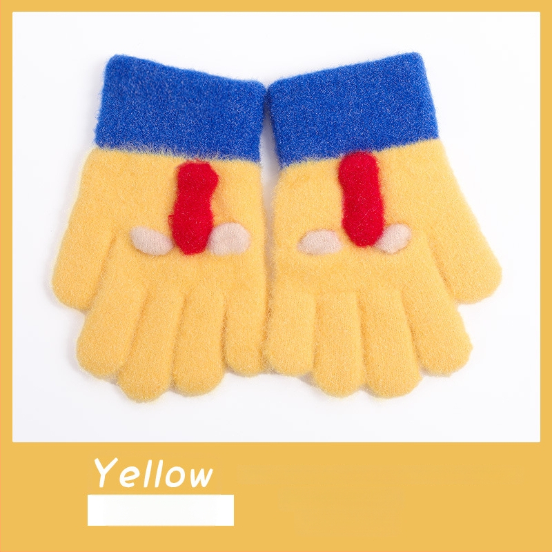 Bērnu ziemas adīti cimdi ar korejiešu stilu, universāli (vecums 5-12)