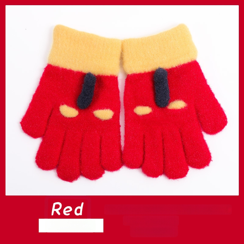 Bērnu ziemas adīti cimdi ar korejiešu stilu, universāli (vecums 5-12)