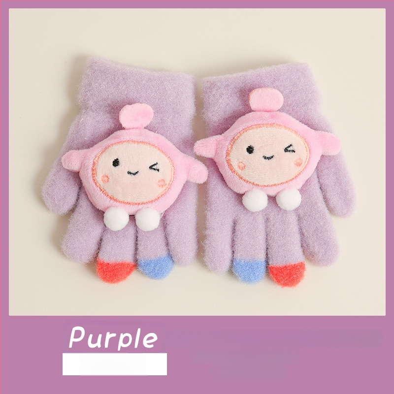 Bērnu ziemas adīti cimdi ar korejiešu stilu, universāli (vecums 5-12)