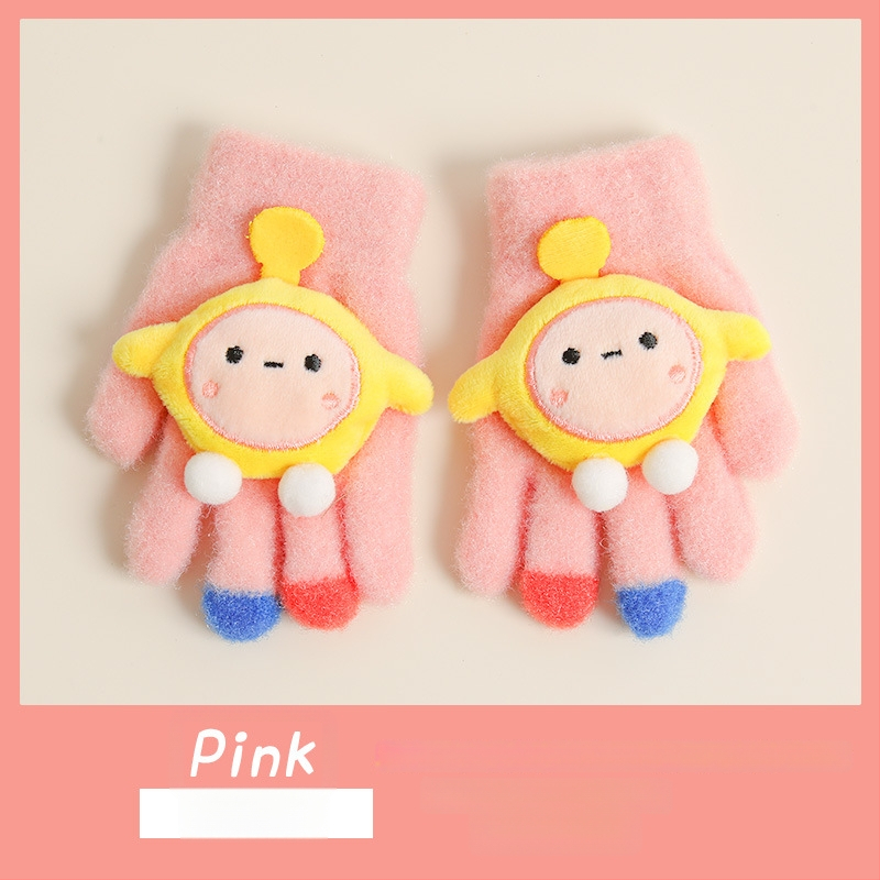 Bērnu ziemas adīti cimdi ar korejiešu stilu, universāli (vecums 5-12)