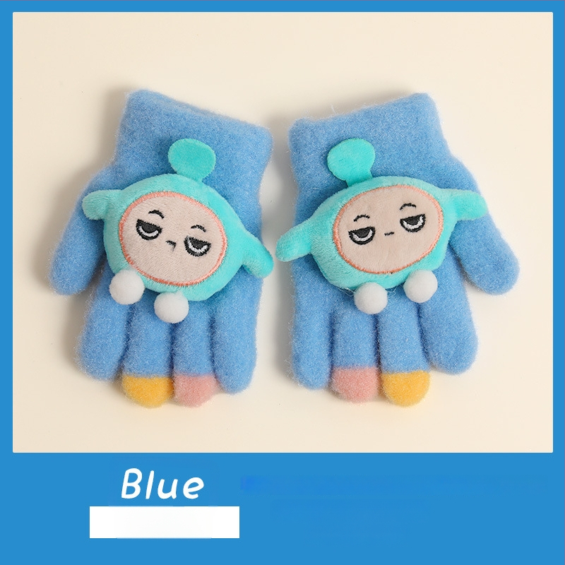 Bērnu ziemas adīti cimdi ar korejiešu stilu, universāli (vecums 5-12)