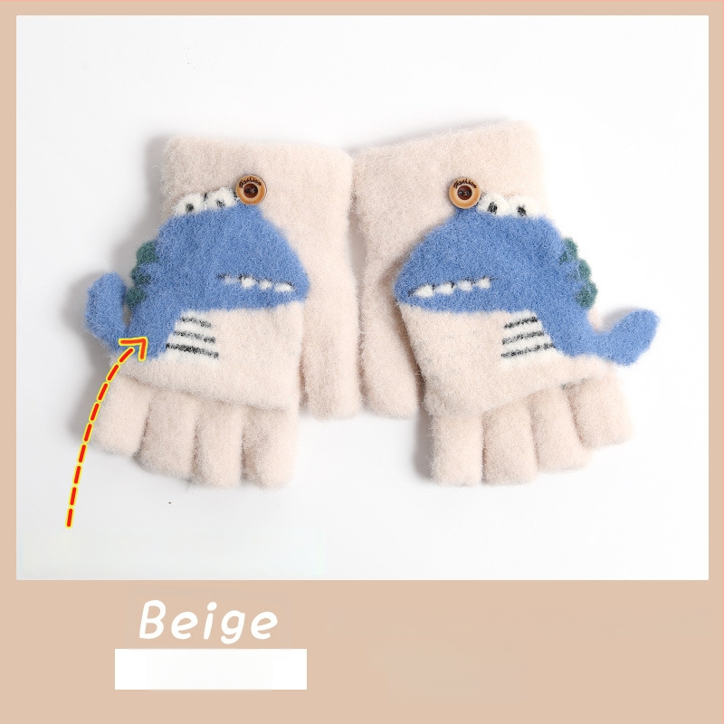 Bērnu ziemas adīti cimdi ar korejiešu stilu, universāli (vecums 5-12)