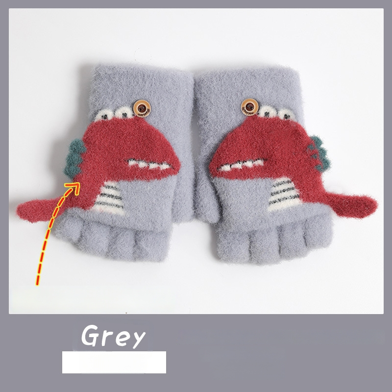 Bērnu ziemas adīti cimdi ar korejiešu stilu, universāli (vecums 5-12)